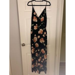 Lush Black Floral Dress